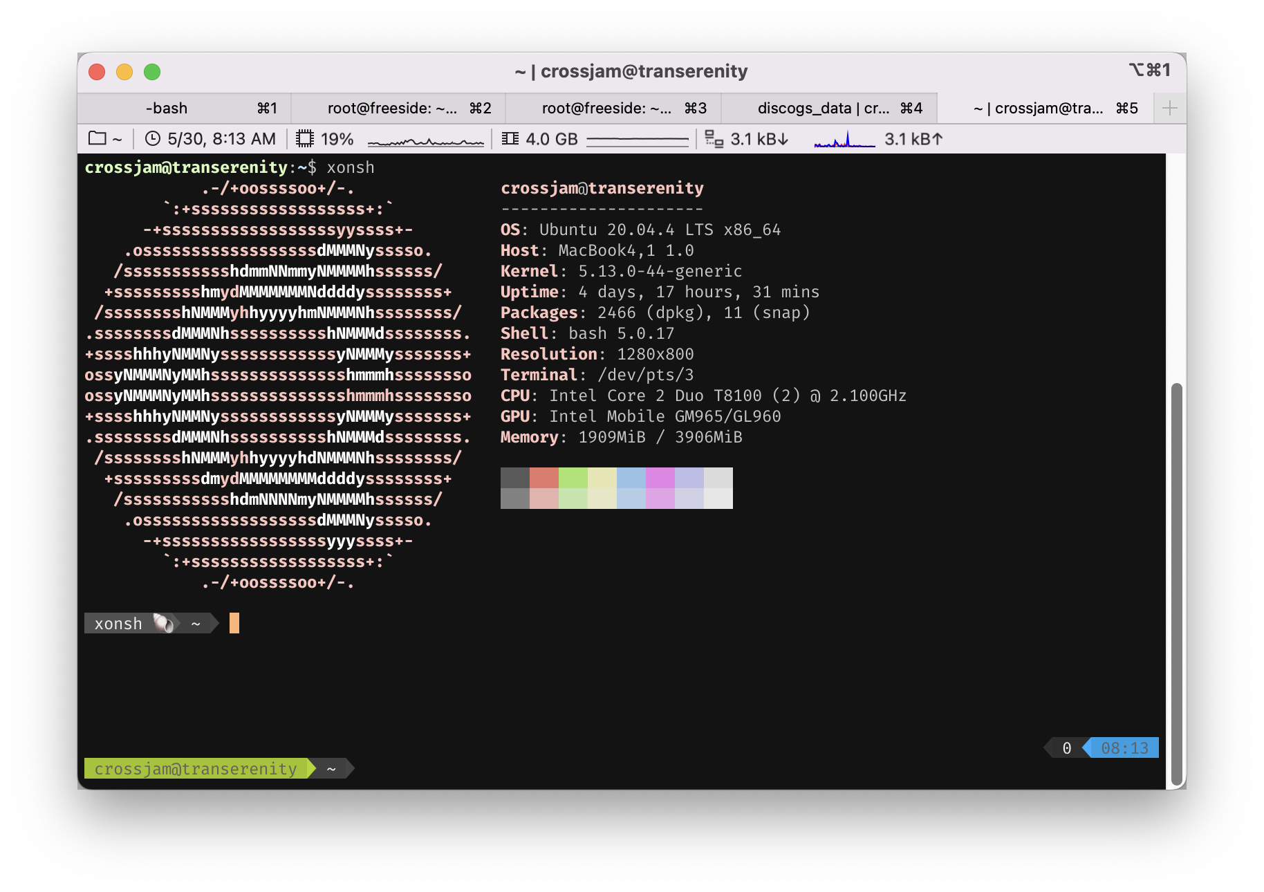 Xonsh Terminal on Ubuntu Screen
Capture